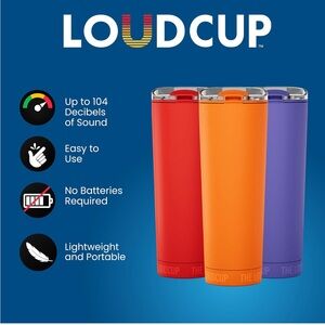 NWT Loud Cup Reusable Hydration Tumbler with Intergrated Horn for Sports games